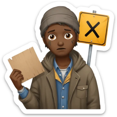 homeless job icon sticker