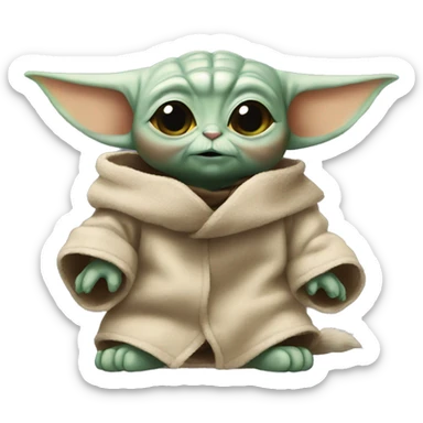 Cat baby yoda sticker