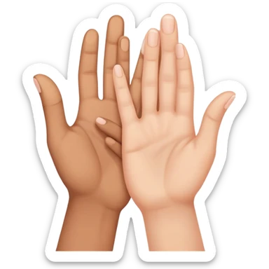 two hands reaching for each other sticker