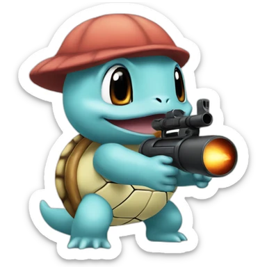 squirtle with a bazooka sticker