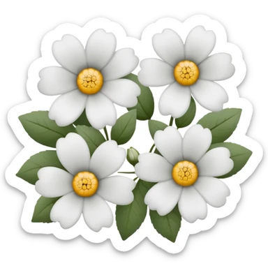 Gray White flowers  sticker