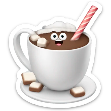 Hot cocoa with marshmallows sticker