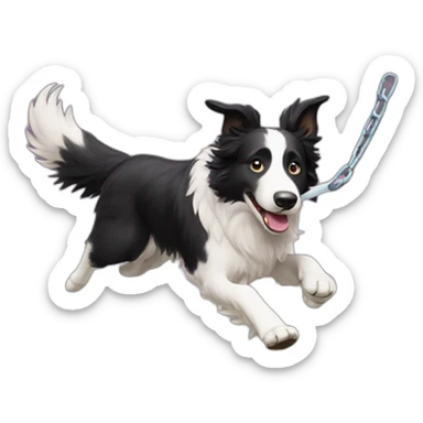 Border-collie-running-with-puller sticker