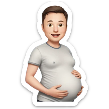 pregnant elon musk man sticker