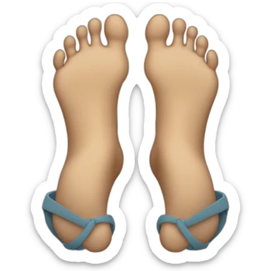 Two feet clasp together with interlocked toes sticker