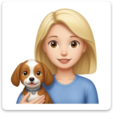 girl and her pet dog sticker