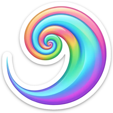 whimsical magical swirl with glowing effects sticker