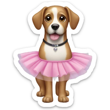 dog wearing a tutu skirt sticker
