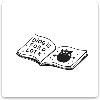 a book, hand-drawn style illustration sticker