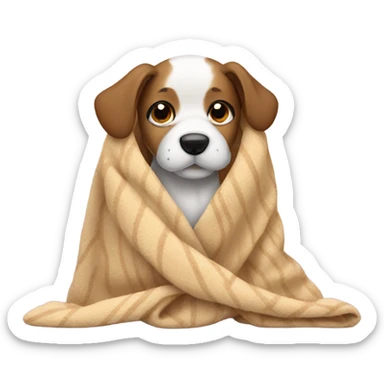 dog using a cozy blanket  sticker
