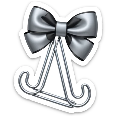 one silver paper clip with a black bow in the middle sticker