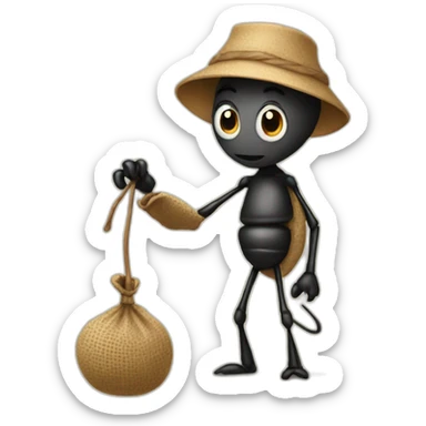 ant with bindle sticker