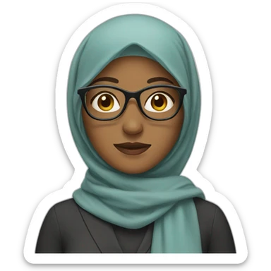 Woman with hijab wearing glasses  sticker