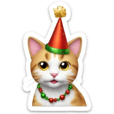 festive cat sticker