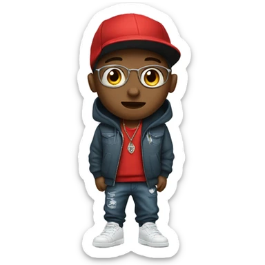 Boy in hip hop clothing  sticker