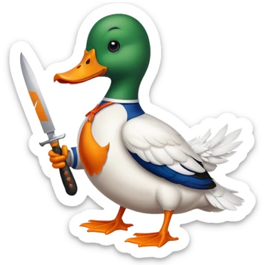 Pato con cuchillo sticker