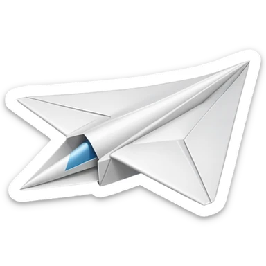 Paper airplane sticker