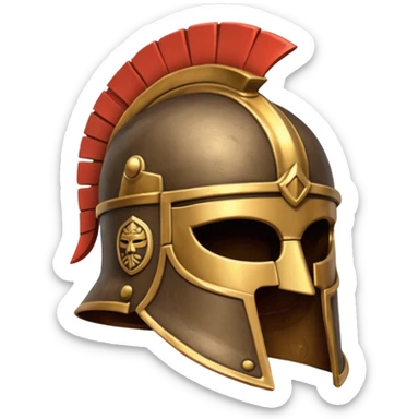 An emoji of an ancient Roman gladiator's helmet with a crest. sticker