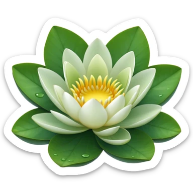 water lily circle leaf sticker
