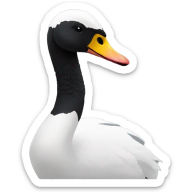 Black swan completely with yellow mouh sticker