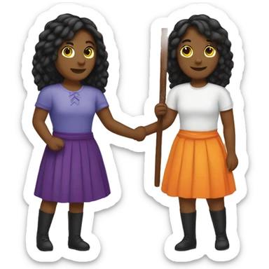 Lesbian flag couple sticker