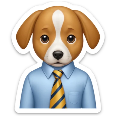 My dog whereing a tie sticker