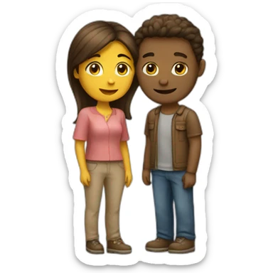 Deux personnes qui s'embrassent sticker