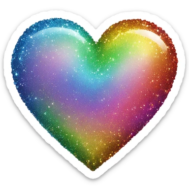 Rainbow sparkly heart sticker