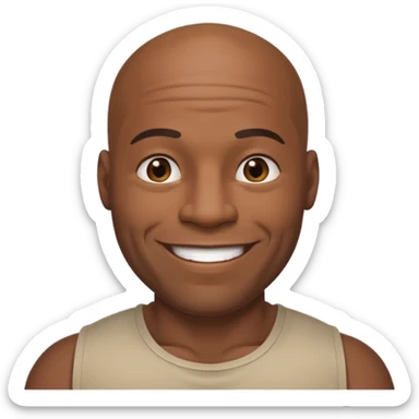 big bald muscular black man smiling sticker