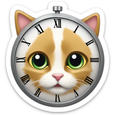 Une horloge chat sticker