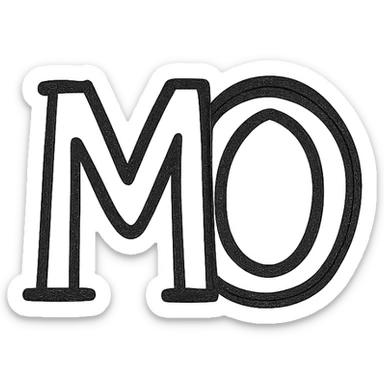 intertwining of two letters M and O sticker