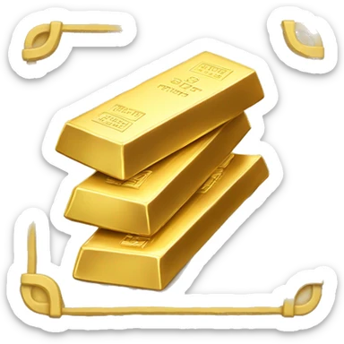Gold bar in Round coin sticker