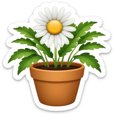 single flower daisy flower pot sticker