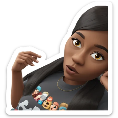 girl looking out window sticker