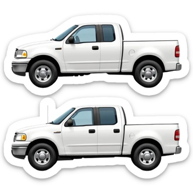2001 Ford F150 pickup truck side view white sticker