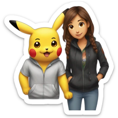 Pikachu et Sasha sticker
