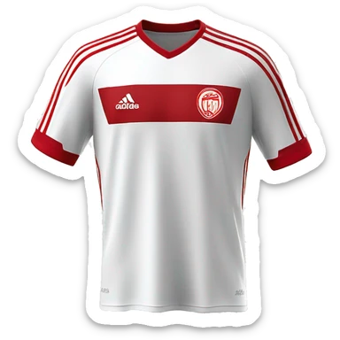 camiseta de futbol adidas blanca y roja  sticker