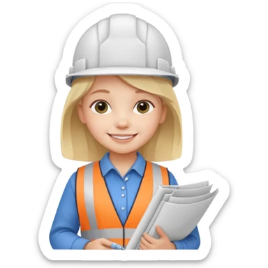 architect little girl sticker