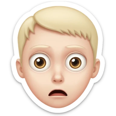 a frightened person sticker