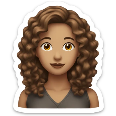 Beautiful woman with brown wavy hair sticker