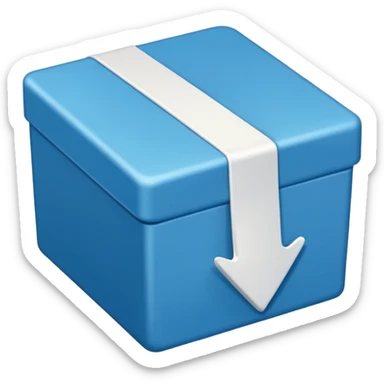 Blue box with a white check mark in the middle of the blue box that is a little bit tilted to the right  sticker