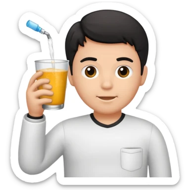 menino de tom de pele médio claro de cabelo preto pelado sentado no vaso sanitário  sticker