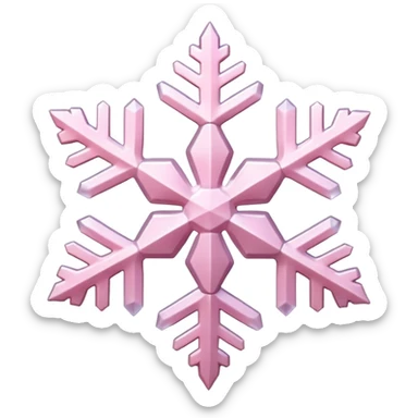 pale pink snow flake 3d bold ice transparent texture like Frozen sticker