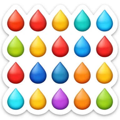 12 object emojis.
One different color.
No faces.
Clean background. sticker