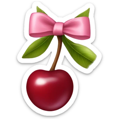 Cherries with light pink bow sticker