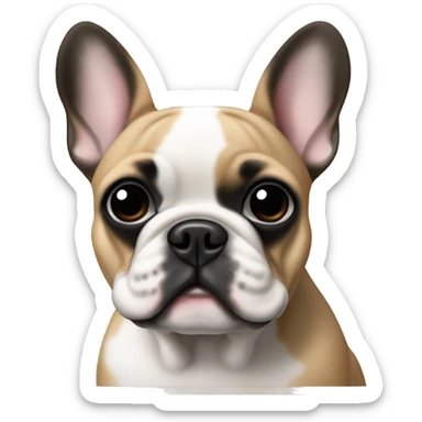 Fawn French bulldog with black face sticker