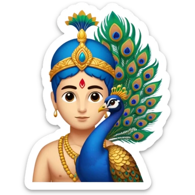 lord Murugan with peacock sticker