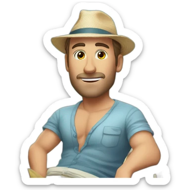 Robert Scott Wilson as a beach bum sticker