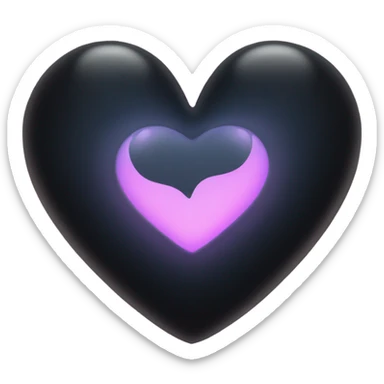 Black glowy heart sticker