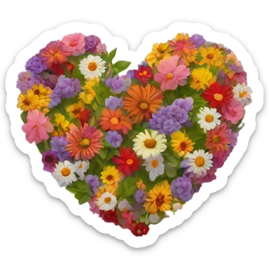 Corazón con flores  sticker